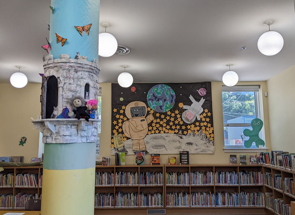 kids section with many pictures