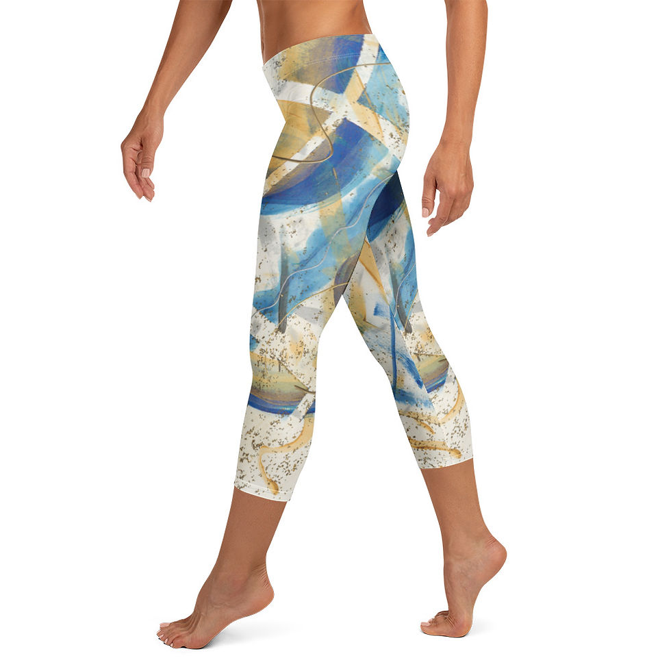 Thumbnail: "Golden Blues" Capri Leggings