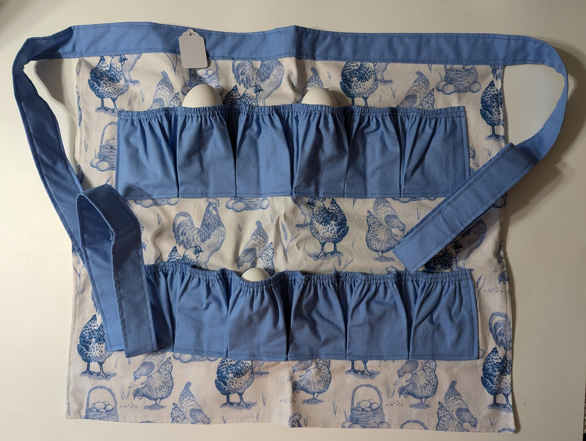 Egg Gathering Apron - Vintage Blue