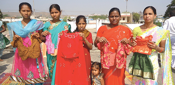 Proud women showing their work