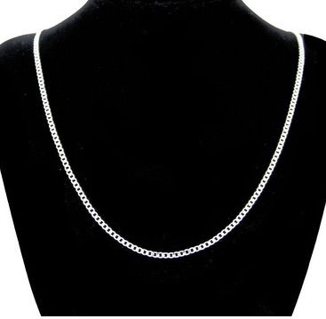 Thumbnail: Silver 2mm Fashion Side Curb Cuban Link