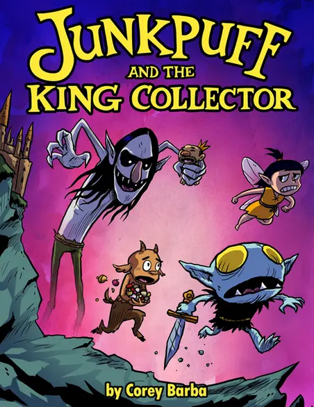 Junkpuff cover art for kids book graphic novel 