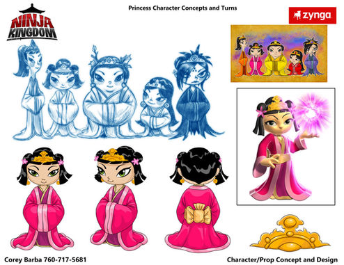 I did Zynga Game Character Design art for the Princess in Ninja Kingdom. 
