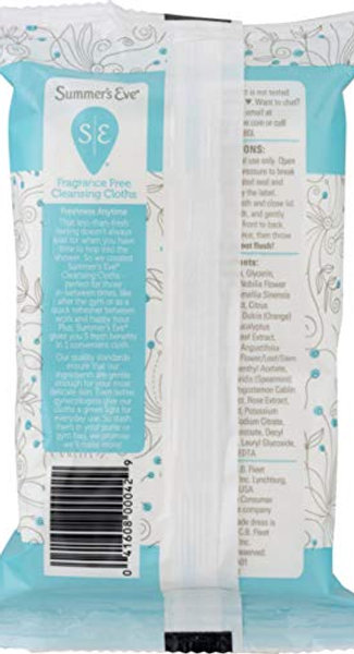 Summer S Eve Fragrance Free Cleansing Cloths 32count Lady Gee S
