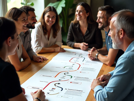 governance roadmap with people collaborating in a business