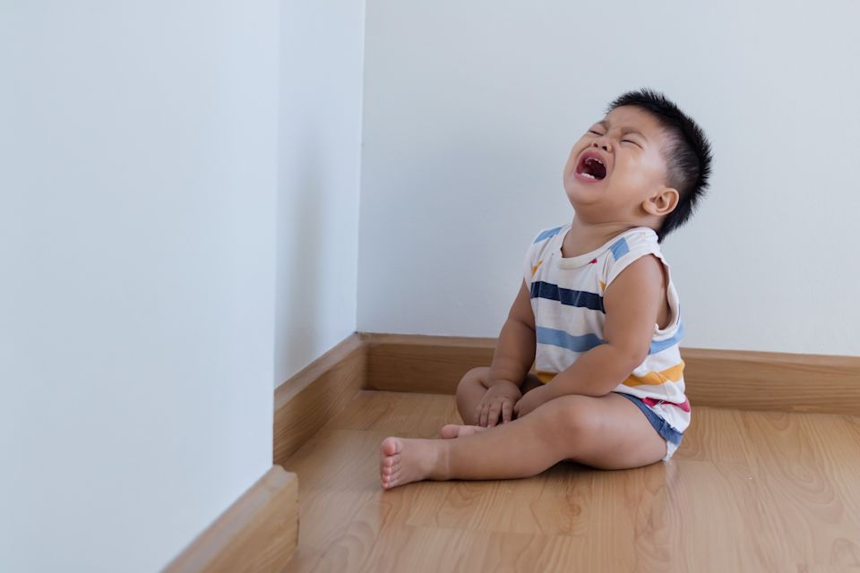 ADHD Child facing the wall crying