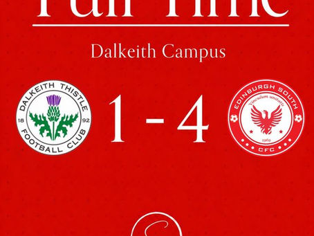 Match Report Mens U20s - Dalkeith Thistle