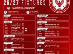 Mens Team 26/27 Fixtures released