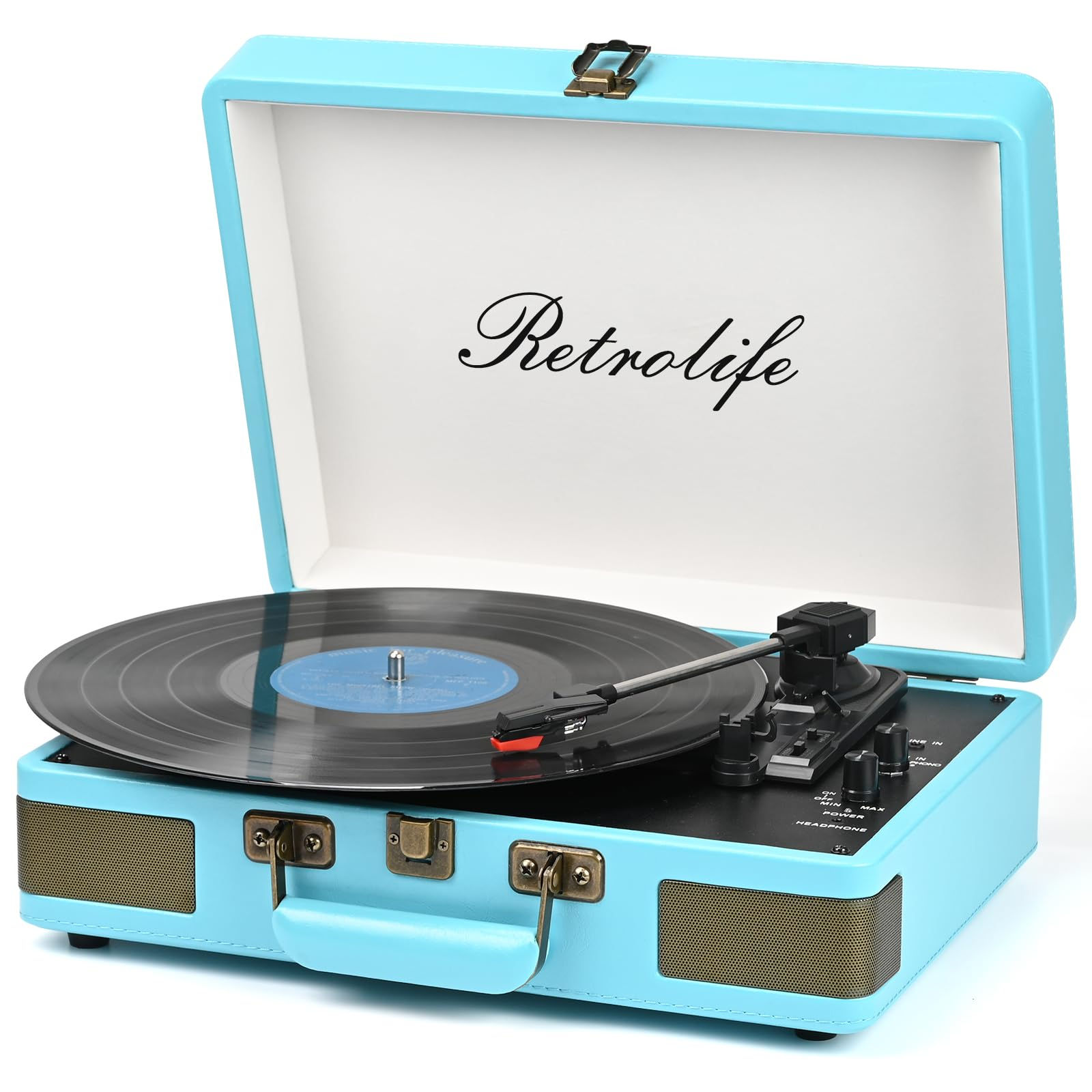 Vintage Leather Suitcase Turntable