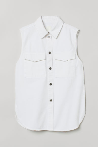Women Sleeveless shirt jacket