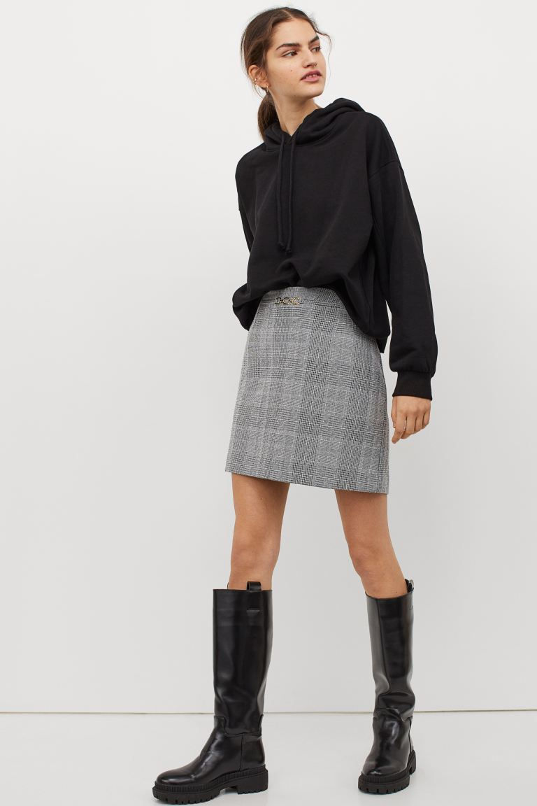 Chain-detail mini skirt