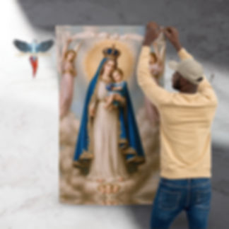 Our Lady Of Charity - Oshun Flag Being Placed