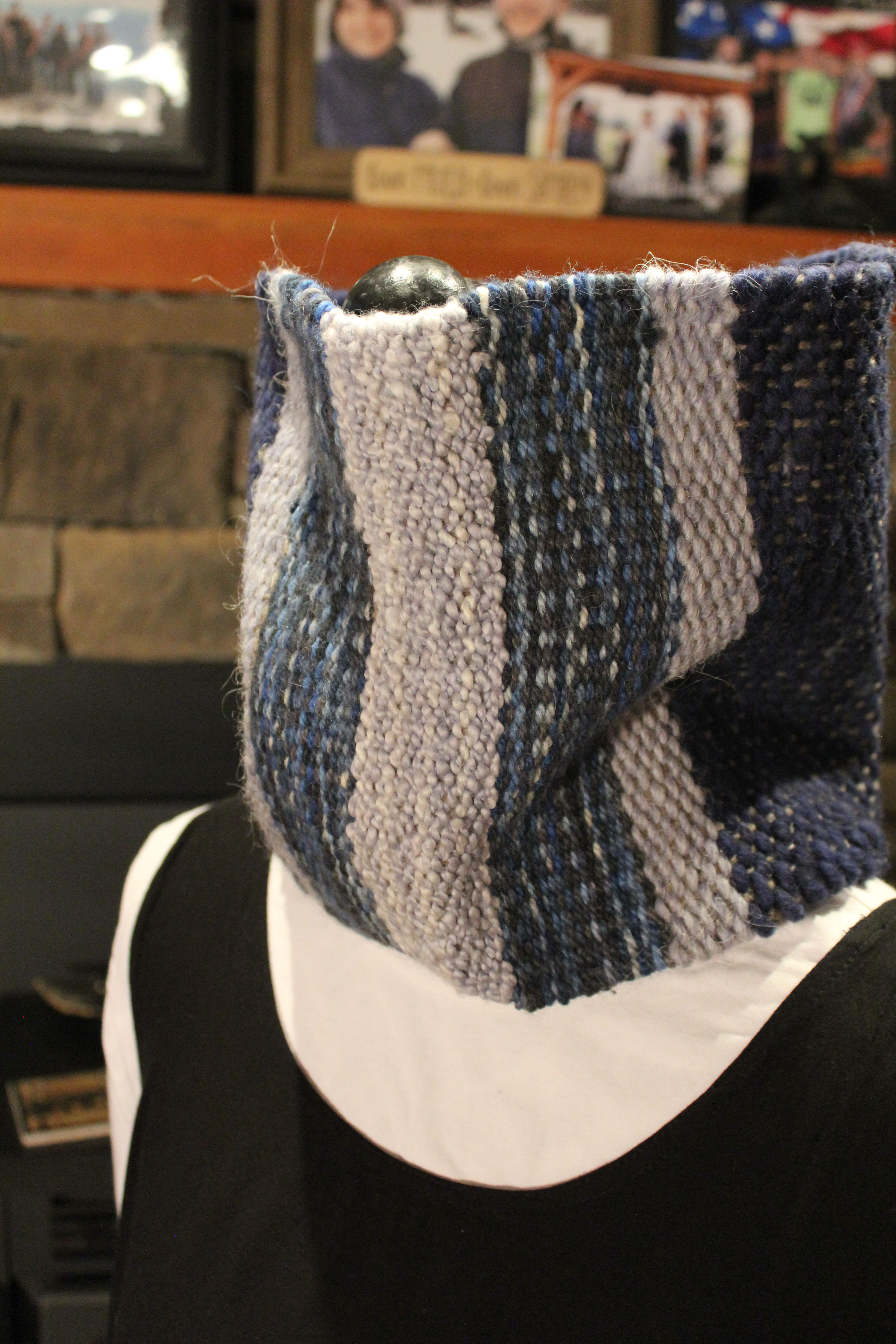 Merino with a variegated handspun wool neck cuff
