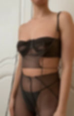Thumbnail: CUSTOM  -  Pink-nude Top from Upcycled Tights