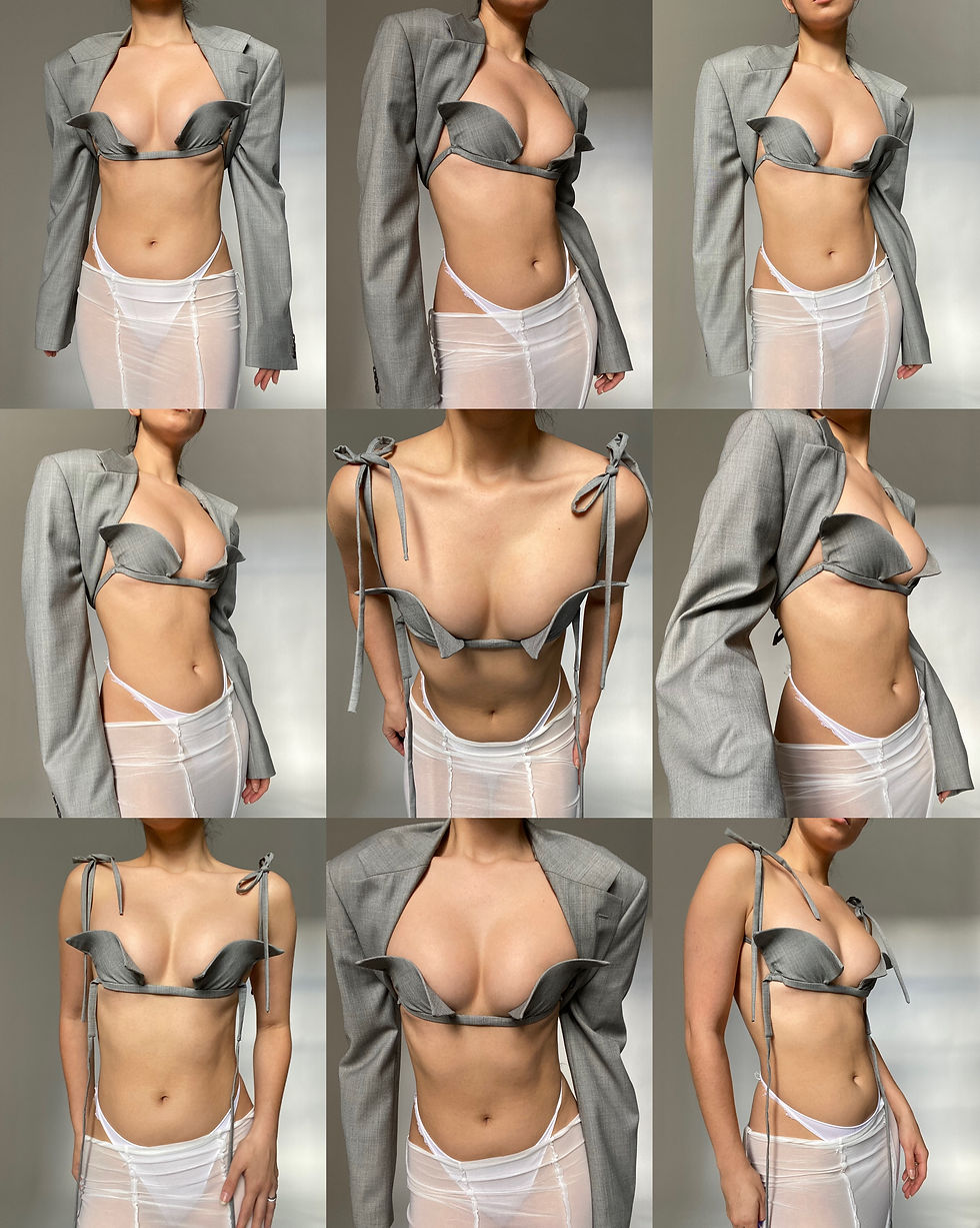 Thumbnail: Grey Bolero And Bra    Size / S    Cup A or B