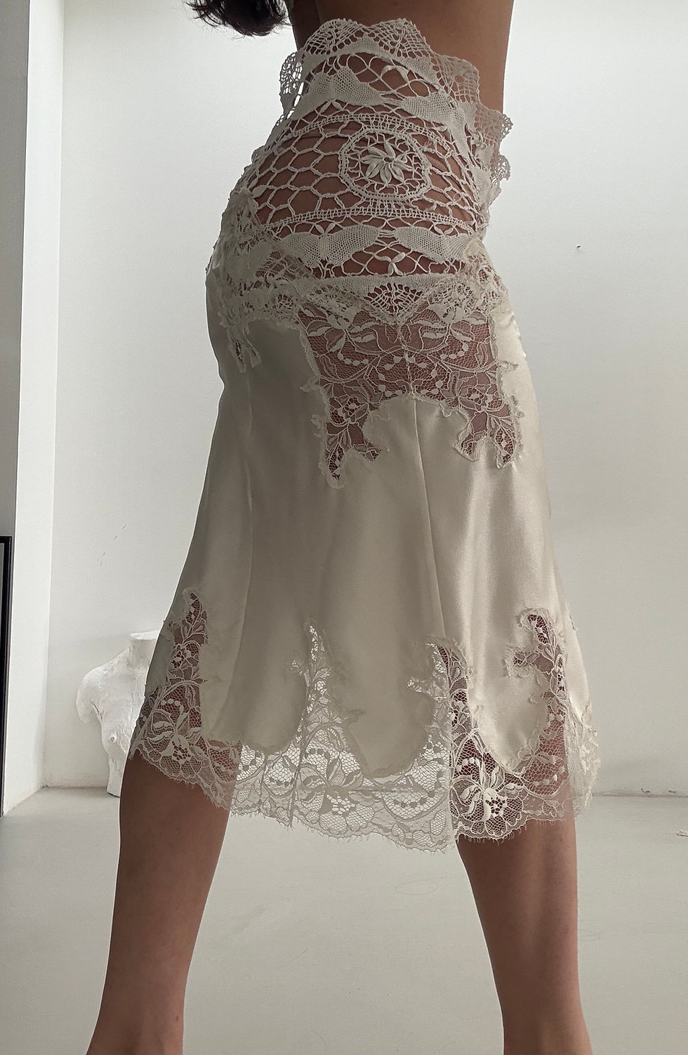 Thumbnail: Satin lace skirt - only one -S