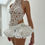 Thumbnail: Mini skirt regenerated lace XS-S