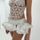 Thumbnail: Mini skirt regenerated lace XS-S
