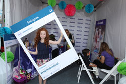 Francesco Capaldi becomes a human Instagram at the Claire's booth at Ovarian Cancer Research Fund's