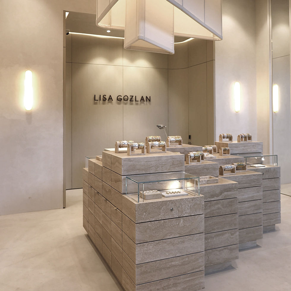Lisa Gozlan jewelry store interior with minimalist display.