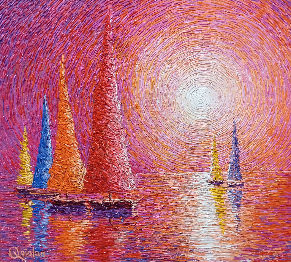 abstract boats paintings