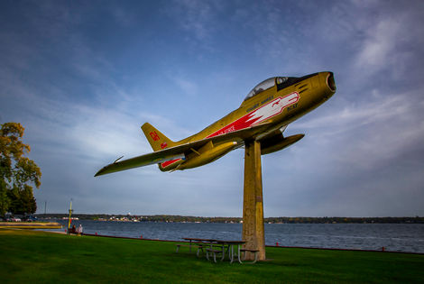 Golden Hawk Cf-86 Sabre Jet on Blockhouse Island in Brockville