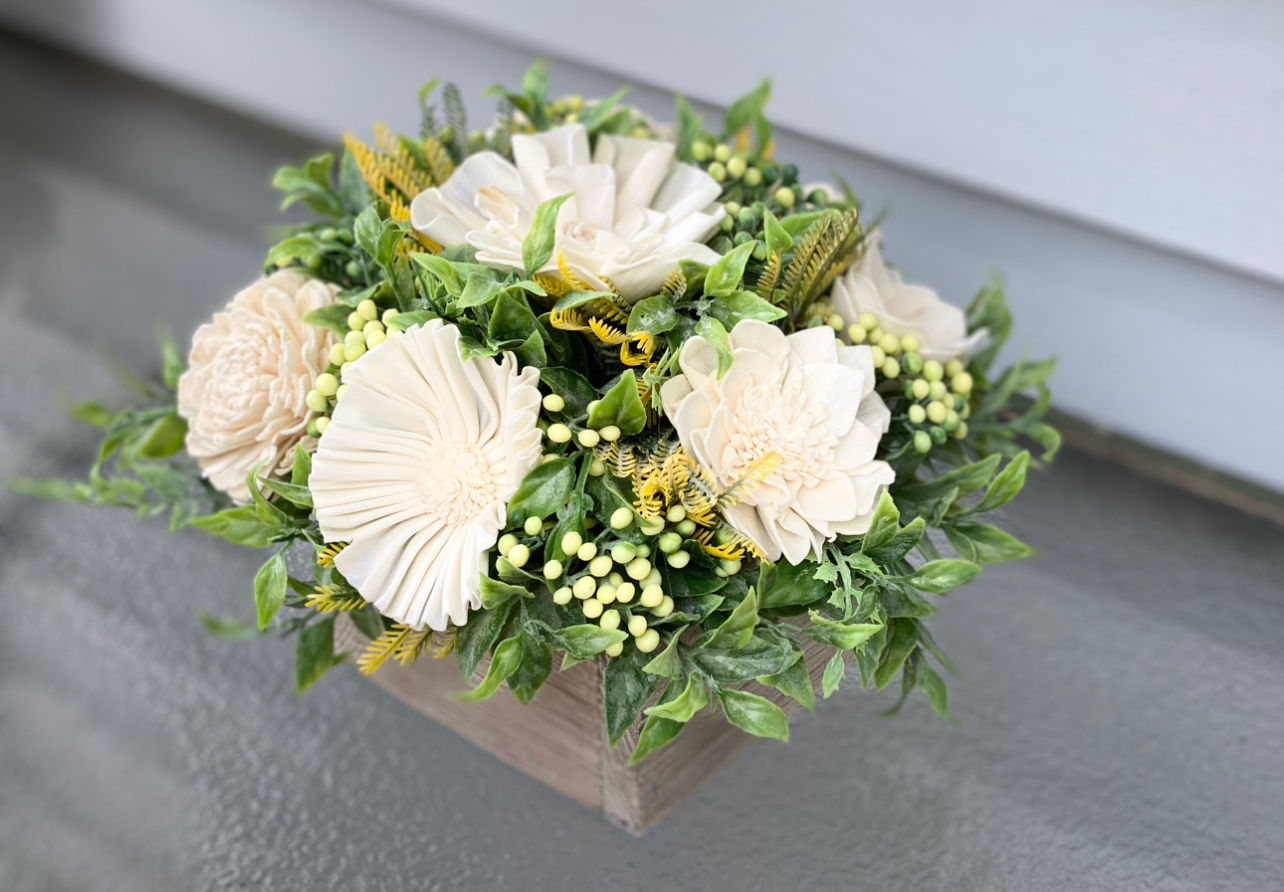 Wood Flower Arrangement 