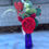 Thumbnail: Single Rose Purple Glass Vase Bouquet