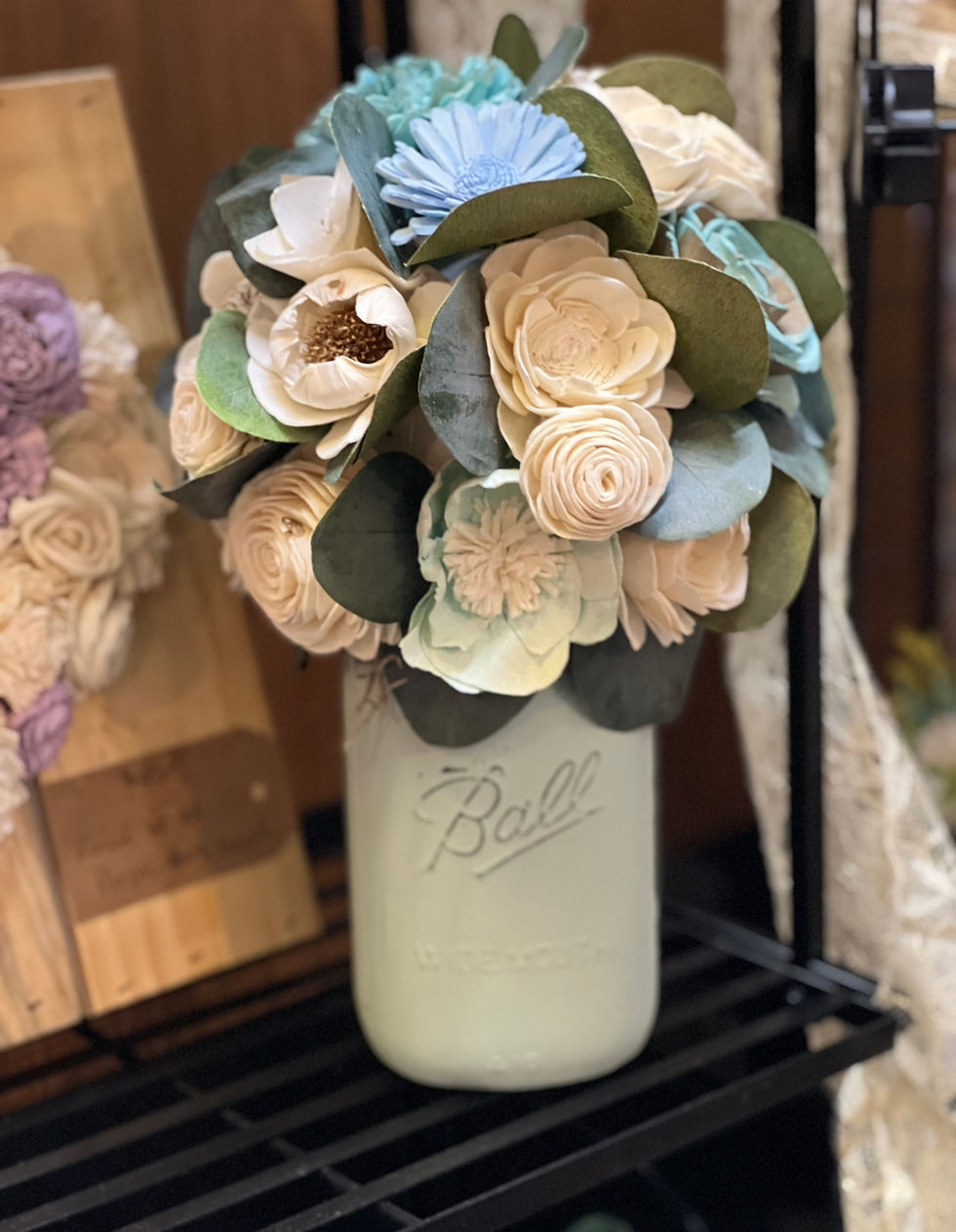 Pastel Petal Quart Mason Jar Arrangement