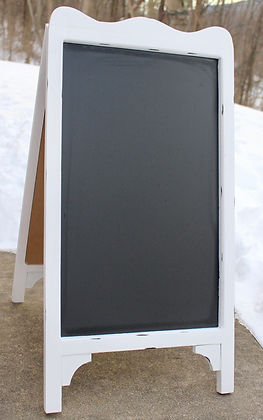 White Wood Chalkboard Sign