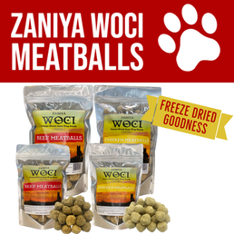 Link to shop Zaniya Woci Freeze Dried Meatball Treats