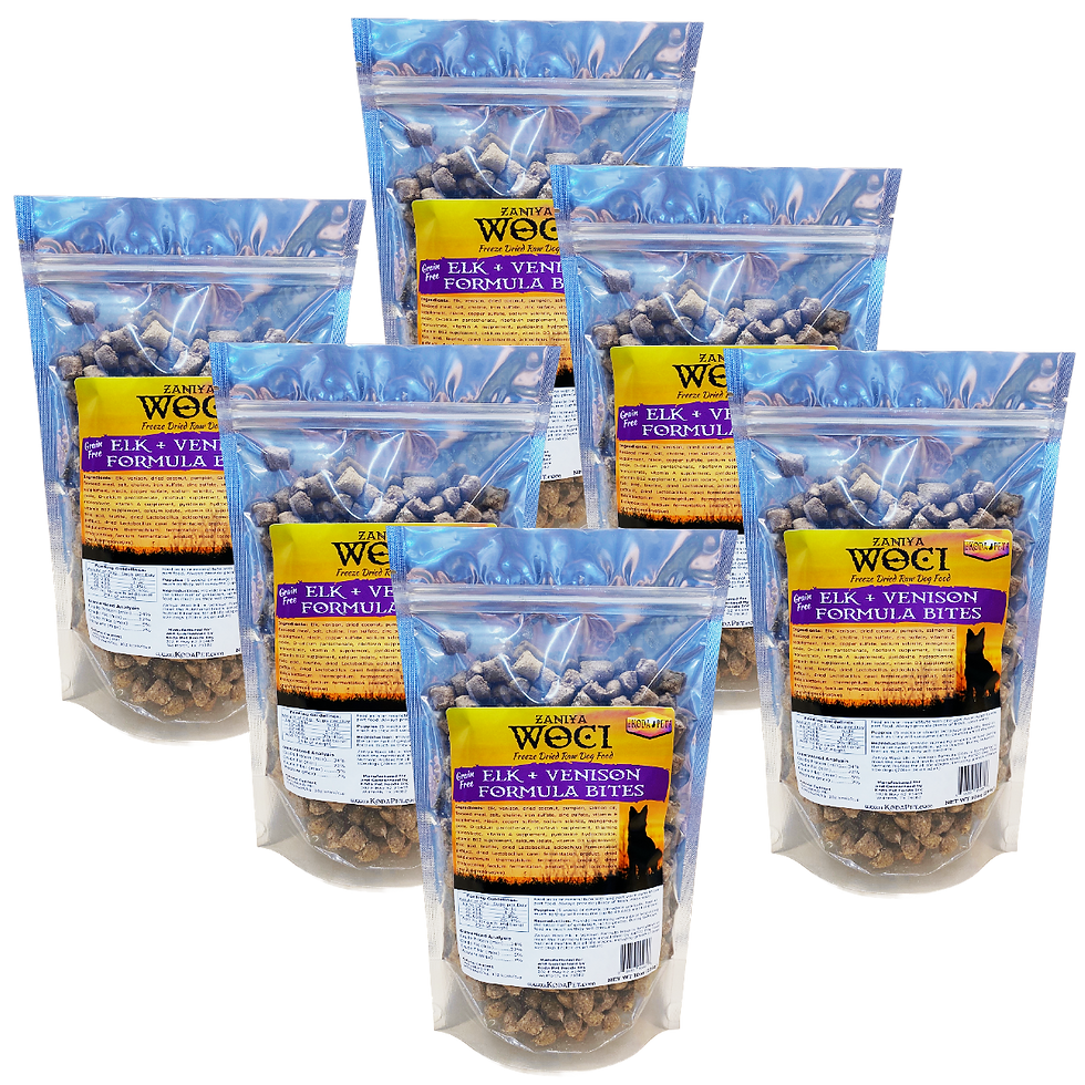 Zaniya Woci Freeze Dried Elk and Venison Bites 10oz - BULK BUY 6-pack