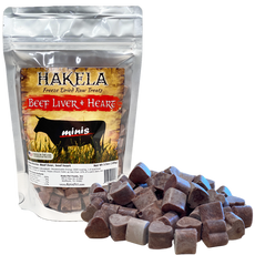 Link to shop Hakela Freeze Dried Beef Liver and Beef Heart, Mini Training Treats for Dogs