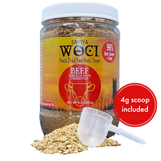 Link to shop Zaniya Woci Freeze Dried Beef Dog Food Topper 10oz by Koda Pet Foods