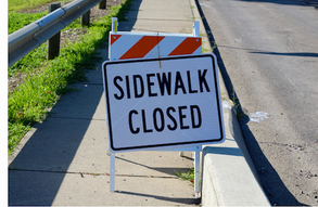 Sidewalk closed sign
