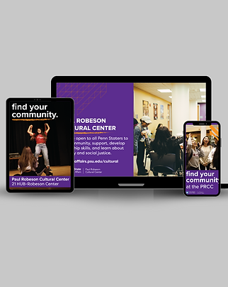 Marketing material example mock ups on a phone and tablet.