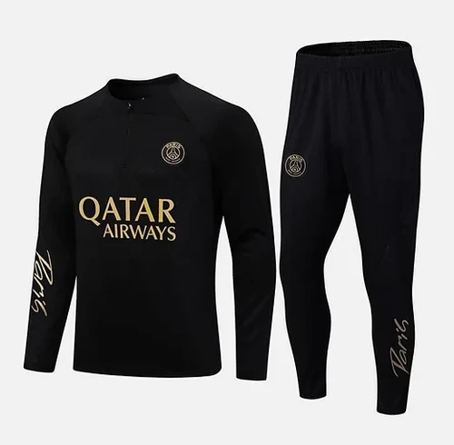 PSG Black Gold 1 4 Zip Tracksuit Kickkudos