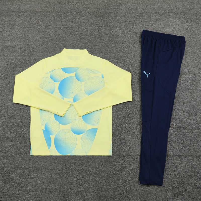 Thumbnail: Man City 1/4  Yellow Zip Tracksuit