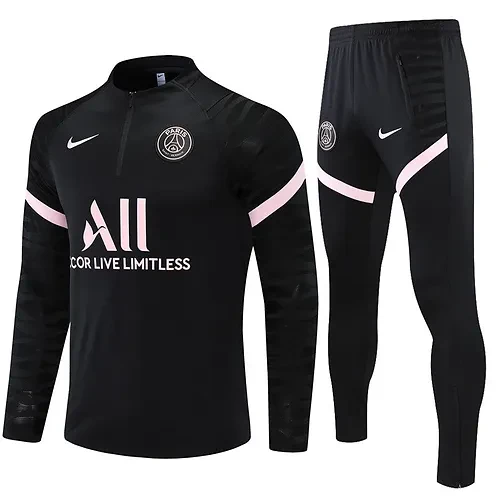 PSG Black Pink 1 4 Zip tracksuit Kickkudos
