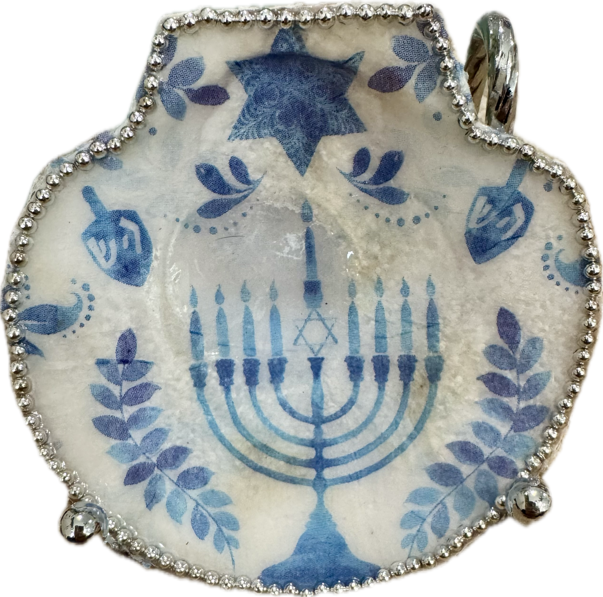 Menorah Scallop Shell Trinket Dish