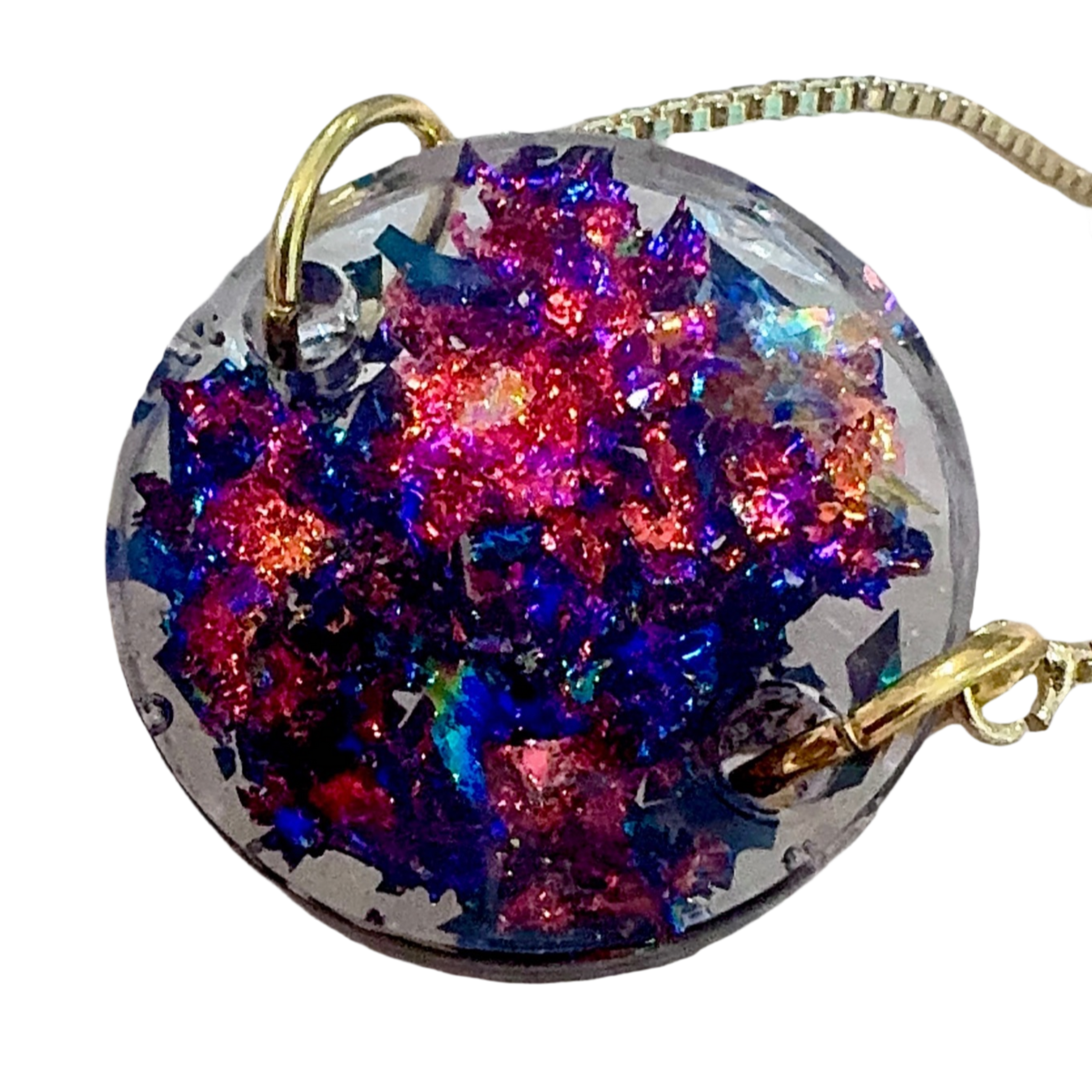 Pink & Purple Shimmer - Gold Chain Bracelet