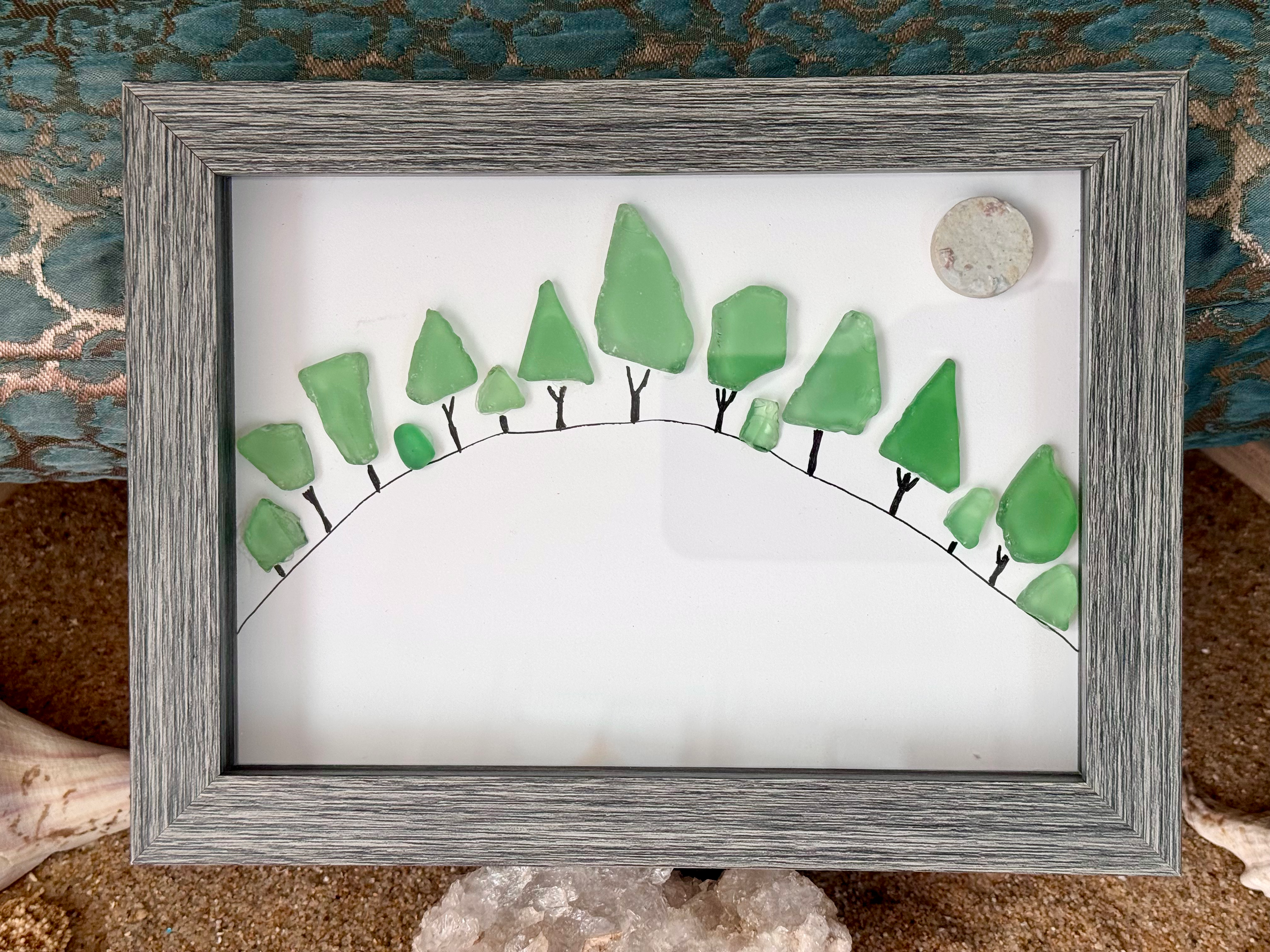 Tidewashed Tree Framed Sea Glass Art