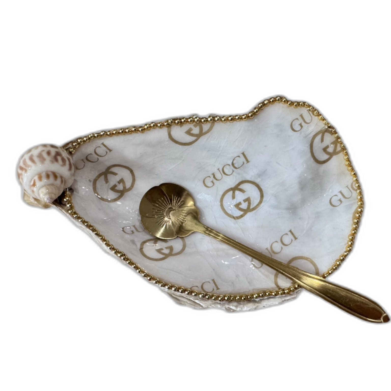 Gucci Oyster Shell Bowl with Spoon