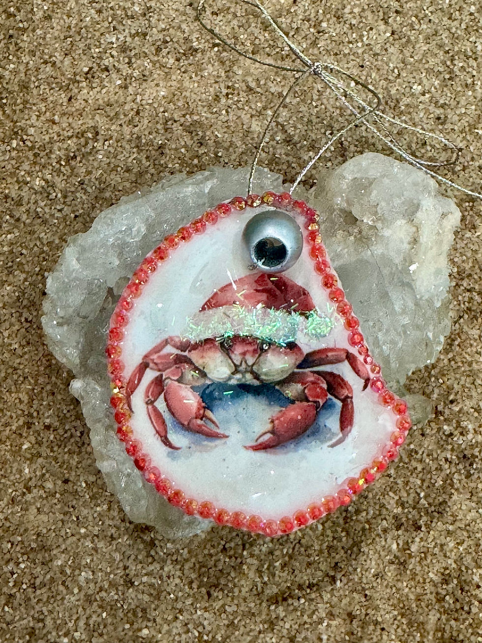 Thumbnail: Santa Crab Oyster Shell Ornament
