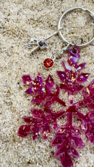 Thumbnail: Red Snowflake Keychain