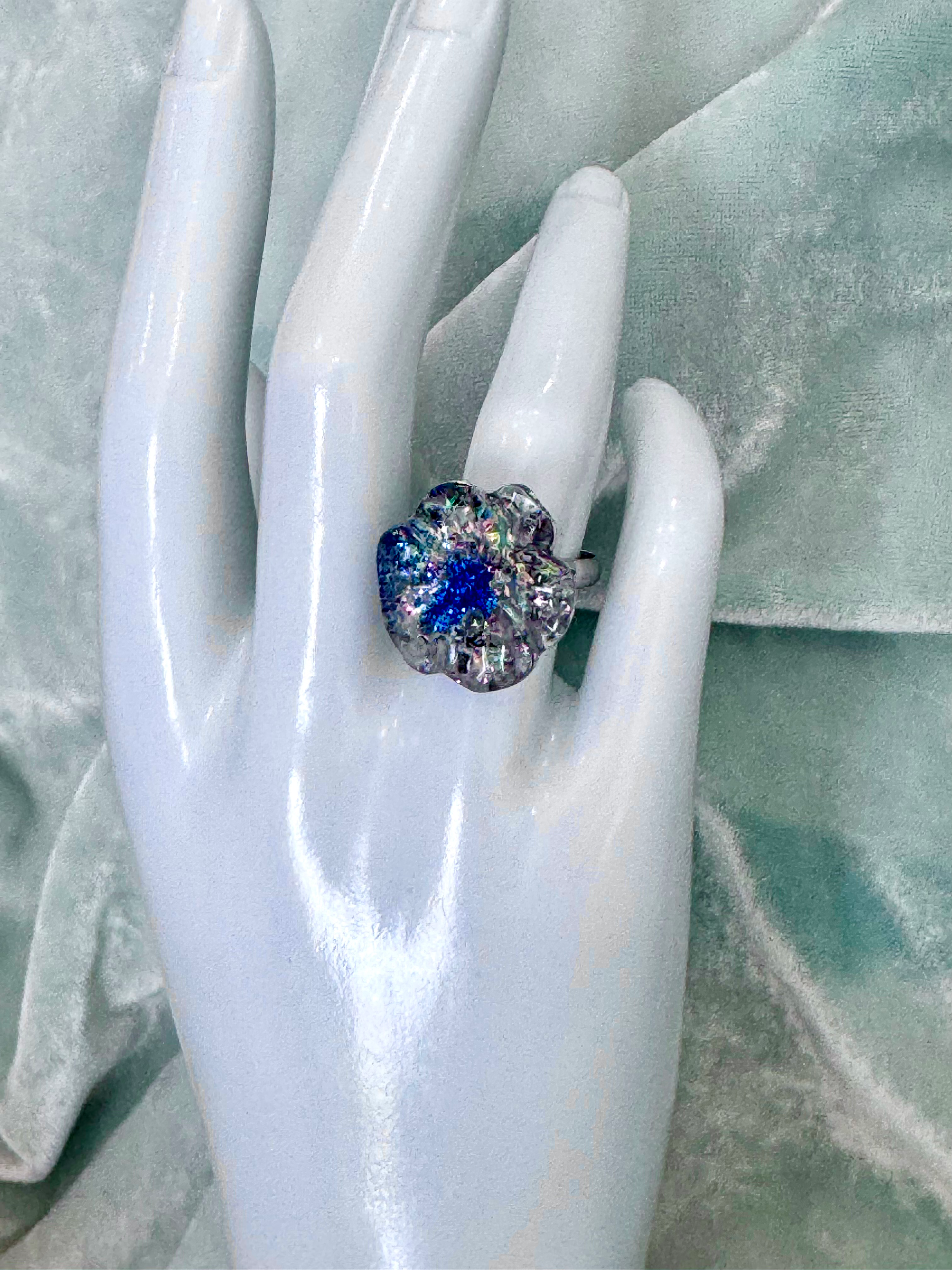 Aqua Petal Ring