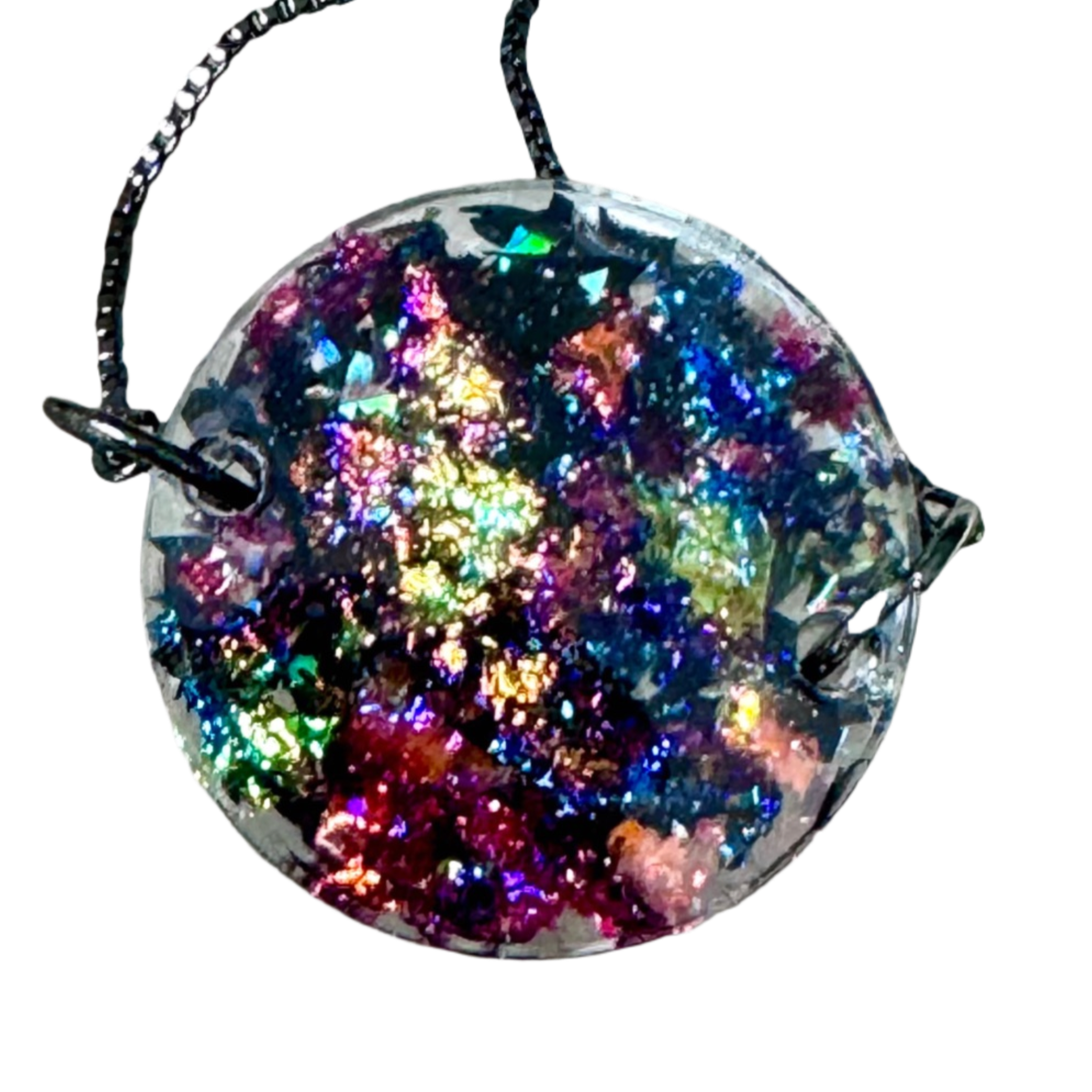 Multi Shimmer-Silver Chain Bracelet 