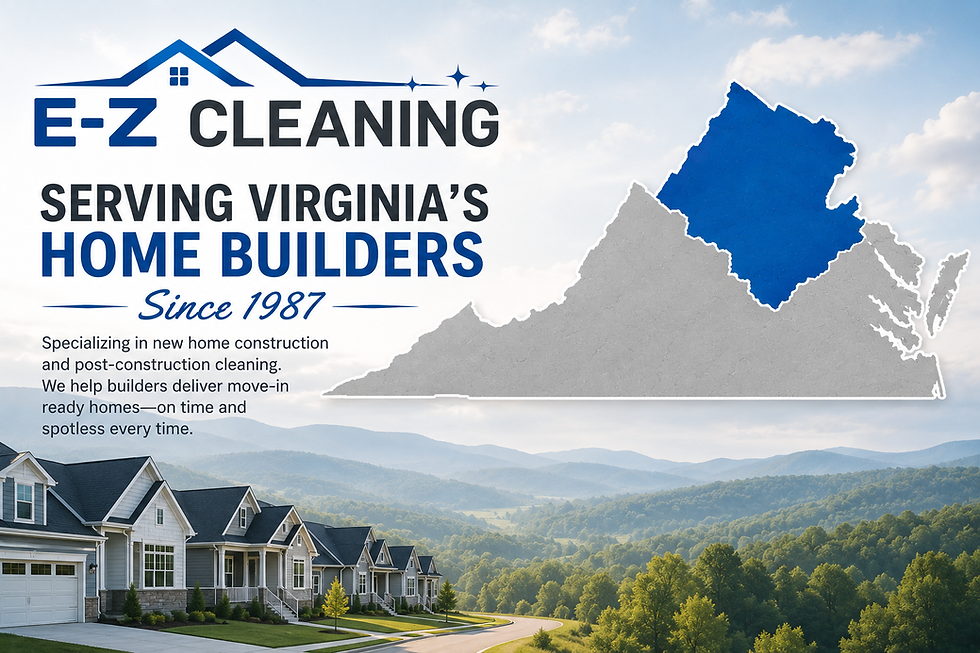 Serving Virginia's Home Builders Since 1987 banner with Virginia map