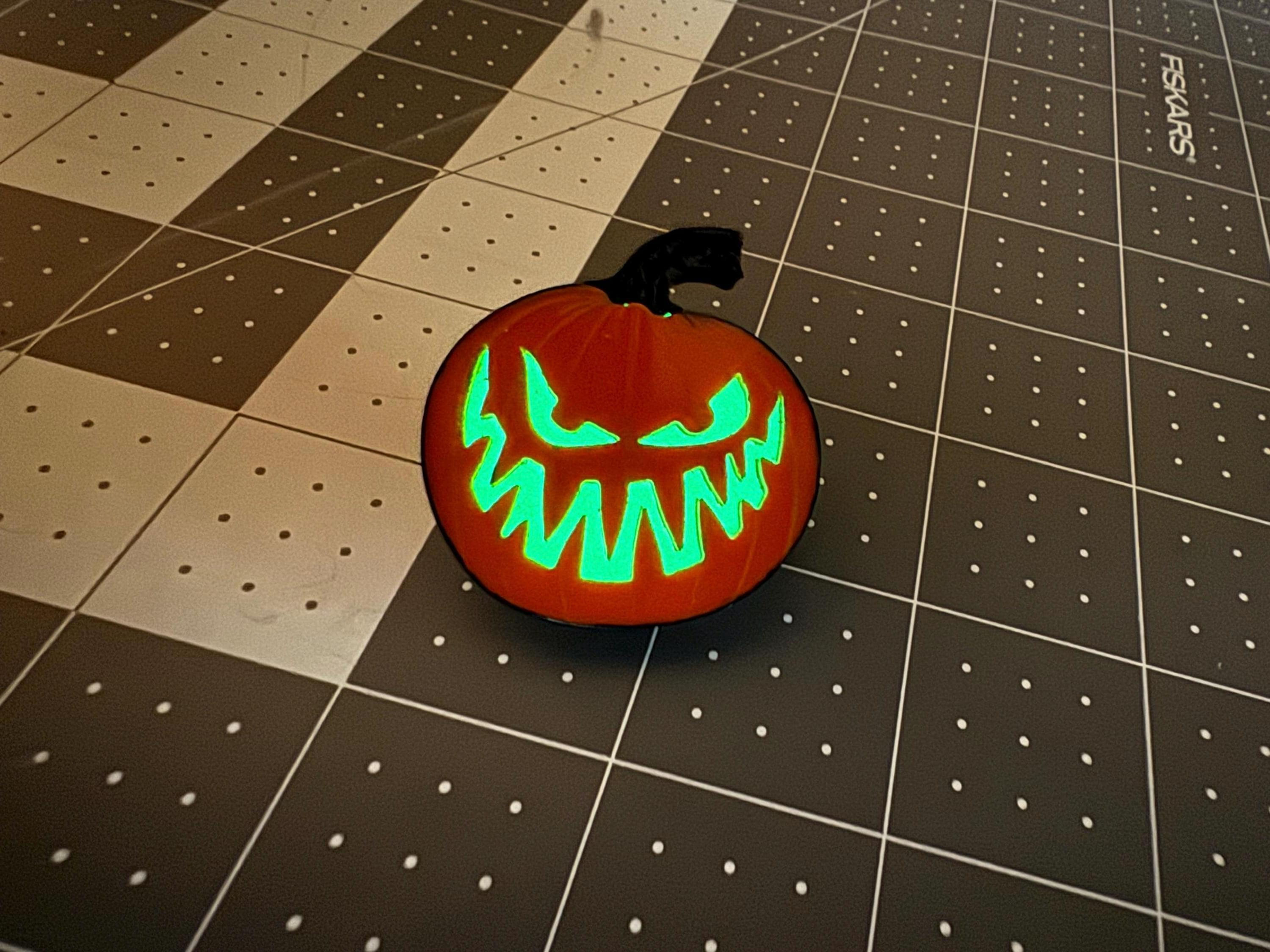 Halloween Glow in the Dark (solid) orange pumpkin laser cut acrylic pin