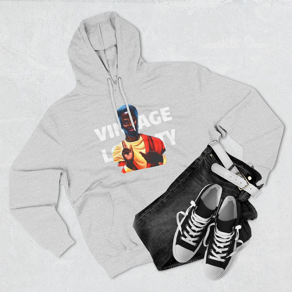Thumbnail: Fleece Hoodie - Black Jesus  Vintage Loyalty Clothing Brand WIZE & CIVILIZED